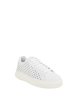 Sneakers Voile Blanche in pelle traforato bianco in DONNA