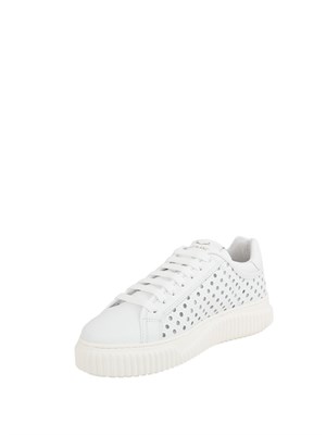 Sneakers Voile Blanche in pelle traforato bianco in DONNA