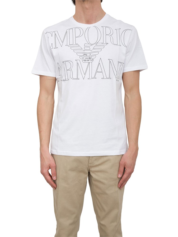 T-shirt bianca Emporio Armani con logo frontale