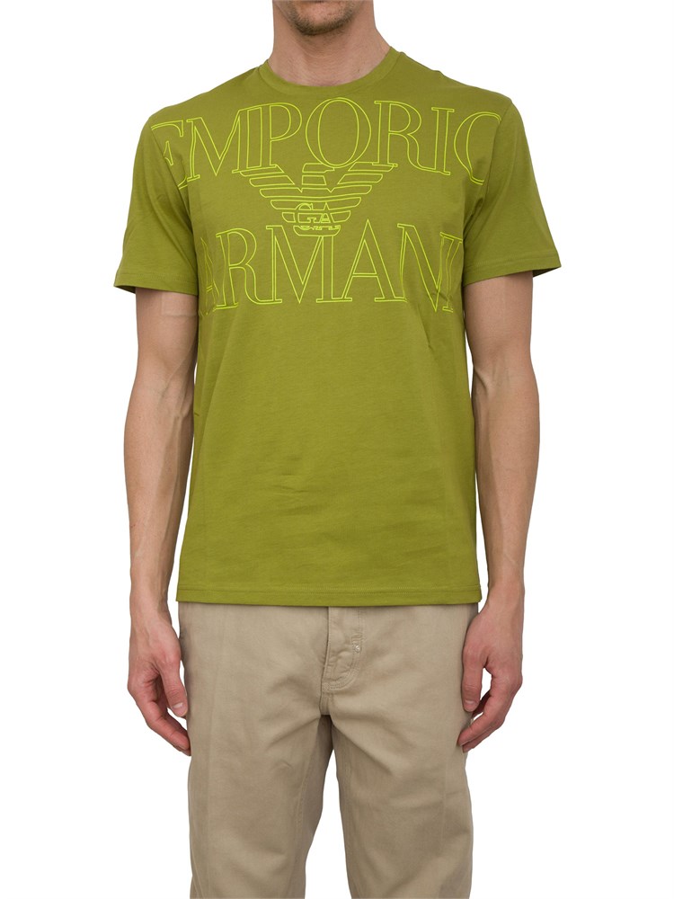 T-shirt verde Emporio Armani con logo frontale