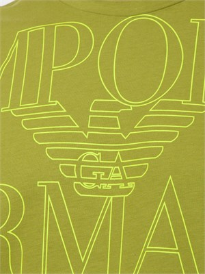 T-shirt verde Emporio Armani con logo frontale in UOMO