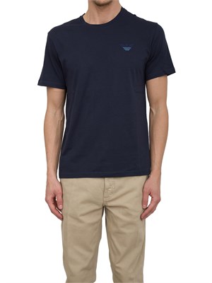 T-shirt blu Emporio Armani ricamo logo in UOMO