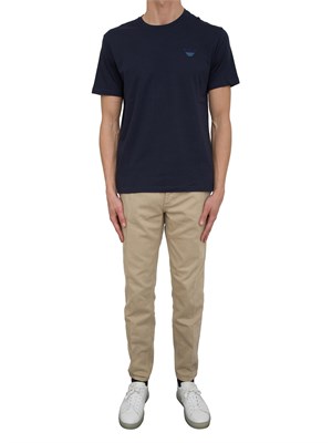 T-shirt blu Emporio Armani ricamo logo in UOMO