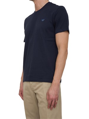 T-shirt blu Emporio Armani ricamo logo in UOMO