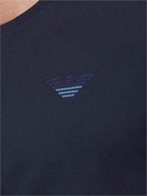 T-shirt blu Emporio Armani ricamo logo in UOMO