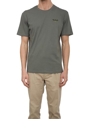 T-shirt verde Emporio Armani ricamo logo in UOMO
