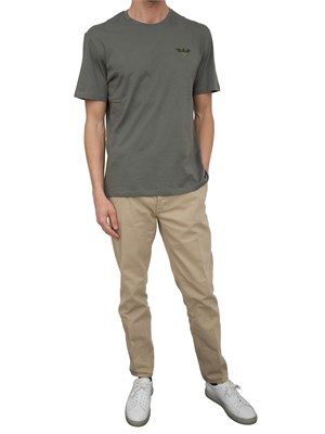 T-shirt verde Emporio Armani ricamo logo in UOMO