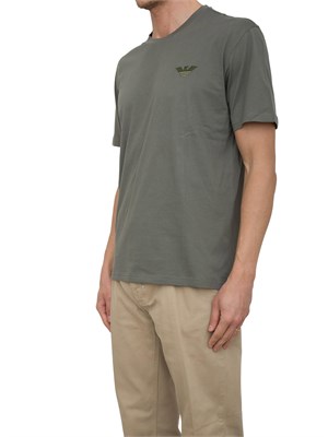 T-shirt verde Emporio Armani ricamo logo in UOMO