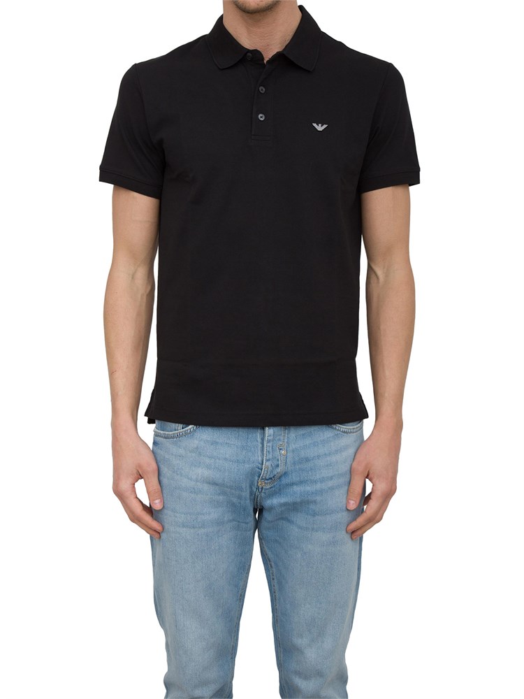 Polo nera Emporio Armani con patch logo