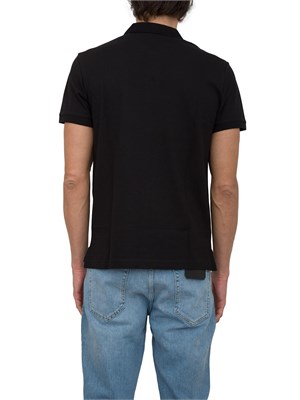 Polo nera Emporio Armani con patch logo in UOMO
