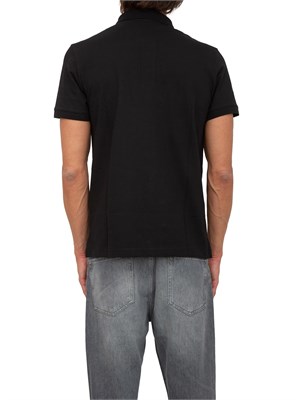Polo nera Emporio Armani uomo con patch micro logo Aquila a contrasto in UOMO