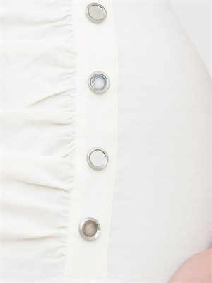 Abito in lino Pinko senza maniche con bottoni bianco in DONNA