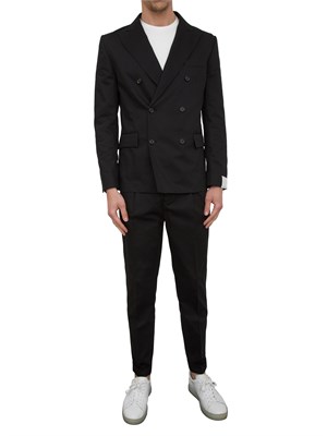 Pantalone chino nero Paolo Pecora con pinces in gabardina in UOMO