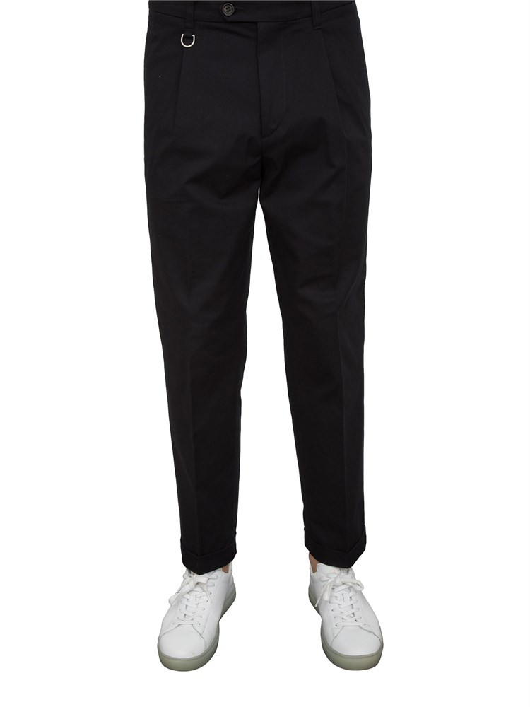 Pantalone chino nero Paolo Pecora con pinces
