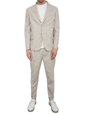 Pantalone chino Paolo Pecora con pinces in tela stretch ecru in UOMO