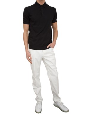 Polo in maglia Paolo Pecora in puro cotone Extrafine nero in UOMO