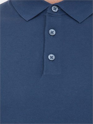 Polo in maglia Paolo Pecora in puro cotone Extrafine blu in UOMO