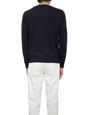 Maglia Girocollo Paolo Pecora in Puro Cotone Extra Fine blu in UOMO