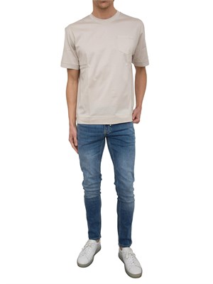T-Shirt Paolo Pecora in jersey lucido beige in UOMO