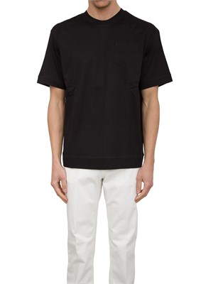 T-Shirt Paolo Pecora in jersey lucido nero in UOMO