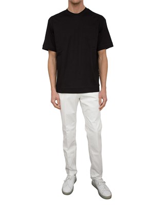 T-Shirt Paolo Pecora in jersey lucido nero in UOMO