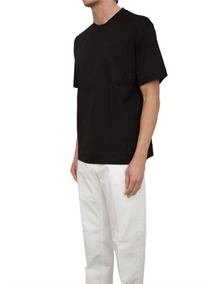 T-Shirt Paolo Pecora in jersey lucido nero in UOMO