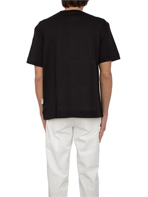 T-Shirt Paolo Pecora in jersey lucido nero in UOMO