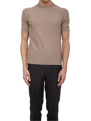 T-shirt in maglia Paolo pecora puro cotone tortora in UOMO