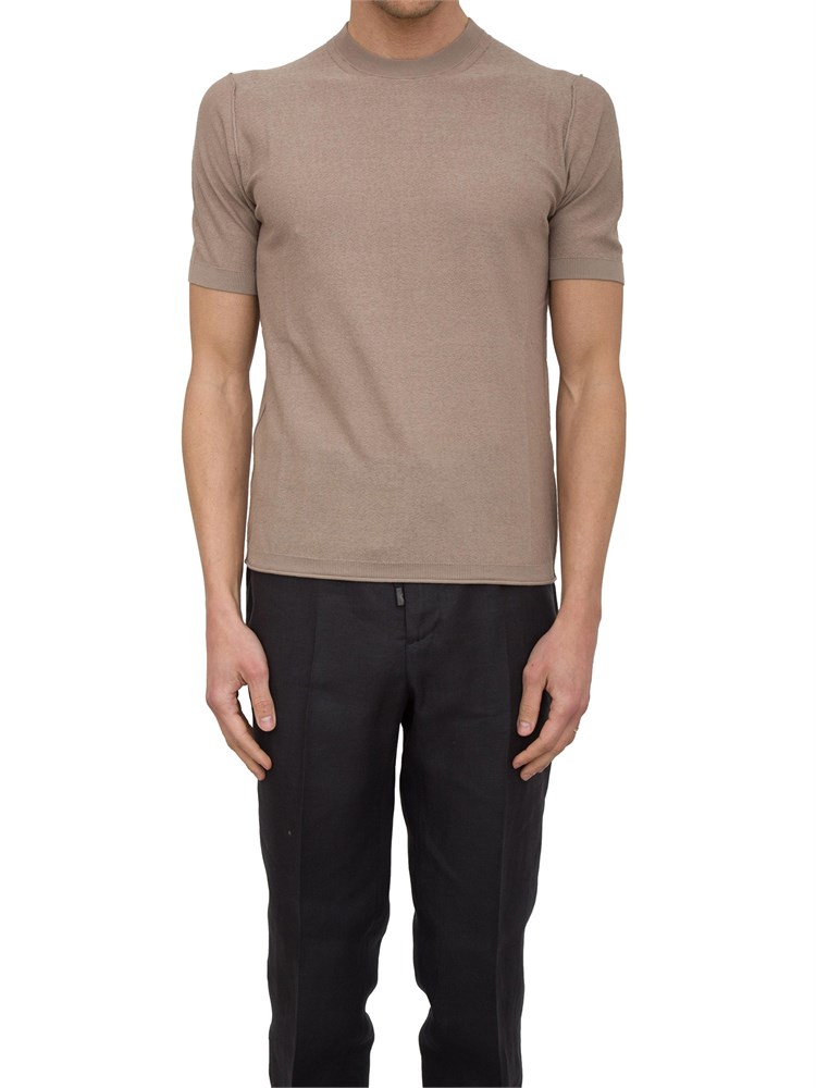 T-shirt in maglia Paolo pecora puro cotone tortora