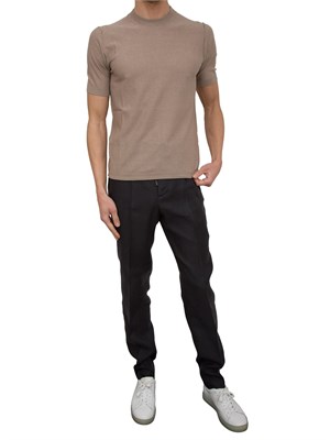 T-shirt in maglia Paolo pecora puro cotone tortora in UOMO