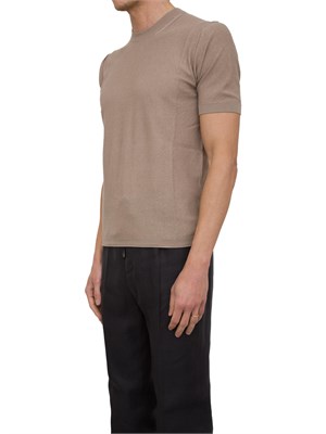 T-shirt in maglia Paolo pecora puro cotone tortora in UOMO