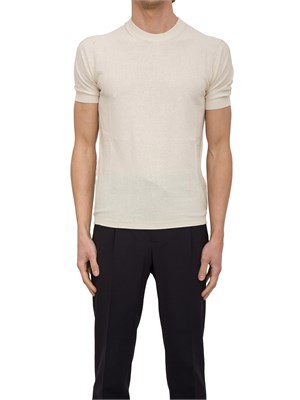 T-shirt in maglia Paolo pecora puro cotone panna in UOMO