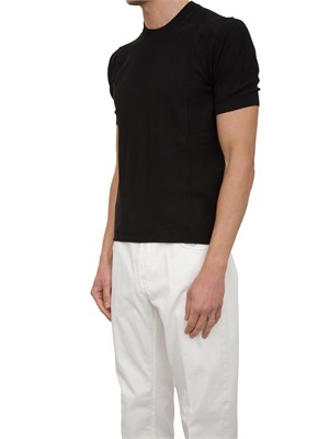 T-shirt in maglia Paolo pecora puro cotone nero in UOMO