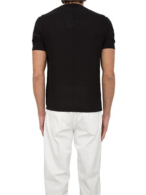 T-shirt in maglia Paolo pecora puro cotone nero in UOMO