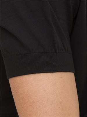 Maglia girocollo Paolo Pecora in cotone extra fine nero in UOMO