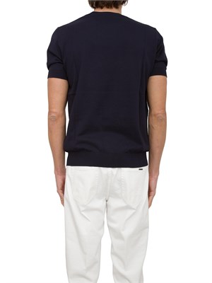 Maglia girocollo Paolo Pecora in cotone extra fine blu in UOMO