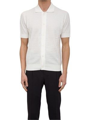 Camicia in maglia a maniche corte Paolo Pecora bianco in UOMO