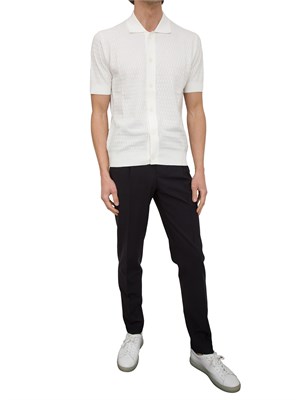 Camicia in maglia a maniche corte Paolo Pecora bianco in UOMO