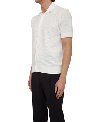 Camicia in maglia a maniche corte Paolo Pecora bianco in UOMO