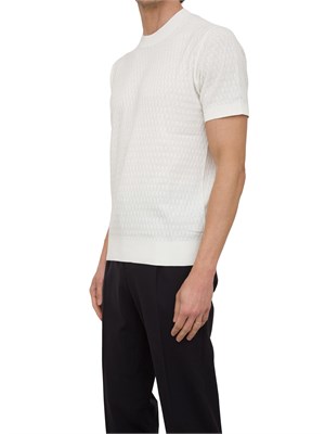 Maglia girocollo Paolo Pecora a maniche corte in cotone extra fine bianco in UOMO