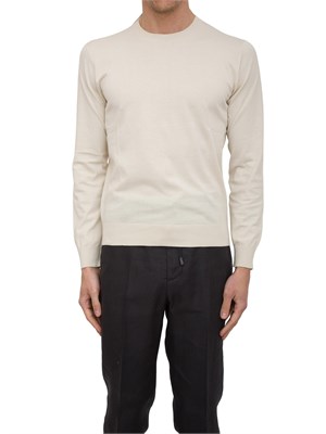 Maglia Girocollo Paolo Pecora in Puro Cotone Extra Fine panna in UOMO