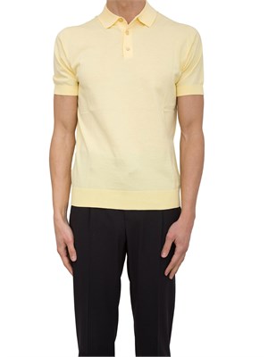 Polo in maglia Paolo Pecora in puro cotone Extrafine giallo in UOMO