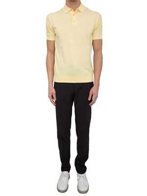 Polo in maglia Paolo Pecora in puro cotone Extrafine giallo in UOMO