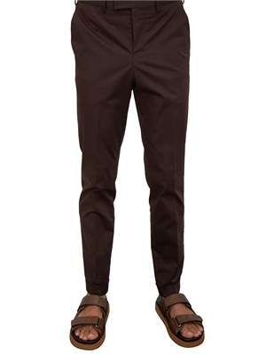Pantalone PT Torino marroni in cotone in UOMO
