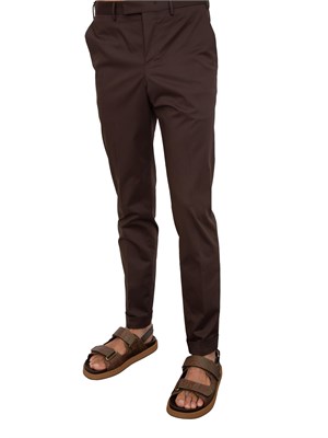 Pantalone PT Torino marroni in cotone in UOMO