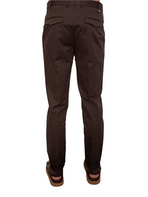 Pantalone PT Torino marroni in cotone in UOMO