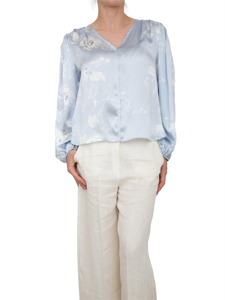 Camicia donna celeste Marella fantasia fiori