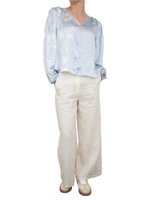 Camicia donna celeste Marella fantasia fiori in DONNA