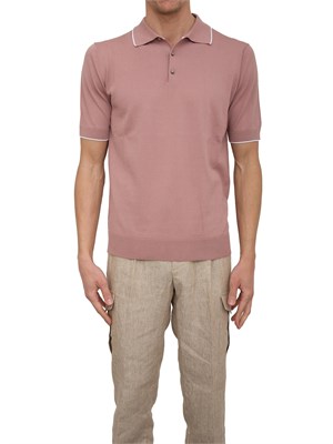 Polo Peserico in filato di puro cotone rosa in UOMO