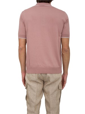 Polo Peserico in filato di puro cotone rosa in UOMO
